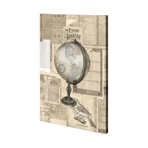 Academic Globe Illustration by Mercana Studio a Hand Embellished Textured Canvas