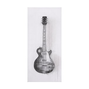 Guitar III by Mercana Studio a Hand Embellished Textured Canvas