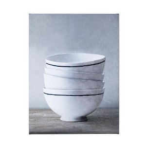Four Artisan Bowls by Mercana Studio a Hand Embellished Textured Canvas