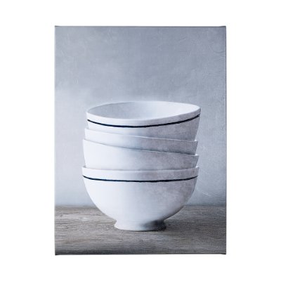 101057-L - Four Artisan Bowls by Mercana Studio a Hand Embellished Textured Canvas