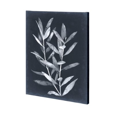 101068-L - Midnight Leaves II by Megan Meagher a Hand Embellished Textured Canvas