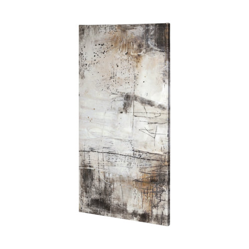 101091-L -  Blk Wht Bronze I by Jennifer Goldberger a Hand Embellished Textured Canvas