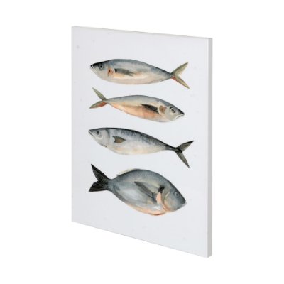 101083-L - Four Fish I by Emma Scarvey a Hand Embellished Textured Canvas