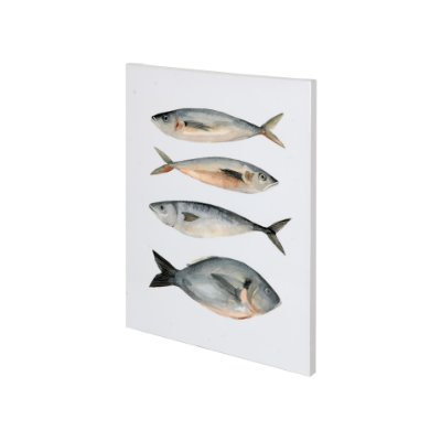 101083-S - Four Fish I by Emma Scarvey a Hand Embellished Textured Canvas