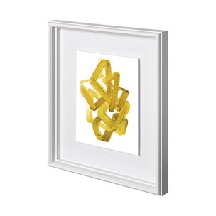 Gestural Brush 1 by Lora Gold a Hand Embellished Textured Framed Art Print Matted under Glass