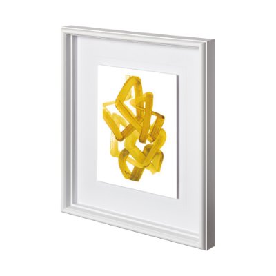 12157 - Gestural Brush 1 by Lora Gold a Hand Embellished Textured Framed Art Print Matted under Glass