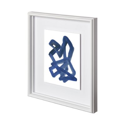 12160 - Continuous Blue 1 by Lora Gold a Hand Embellished Textured Framed Art Print Matted under Glass