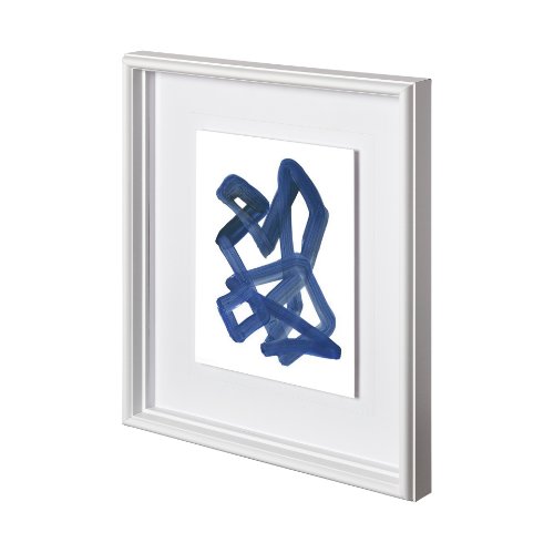 12160 - Continuous Blue 1 by Lora Gold a Hand Embellished Textured Framed Art Print Matted under Glass