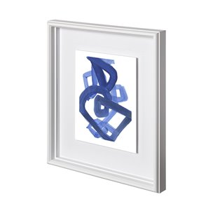 Continuous Blue 2 by Lora Gold a Hand Embellished Textured Framed Art Print Matted under Glass