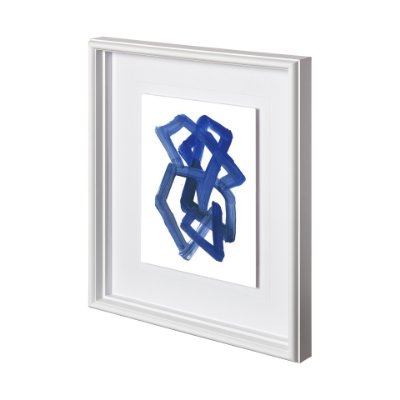 12162 - Continuous Blue 3 by Lora Gold a Hand Embellished Textured Framed Art Print Matted under Glass