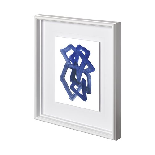 12162 - Continuous Blue 3 by Lora Gold a Hand Embellished Textured Framed Art Print Matted under Glass