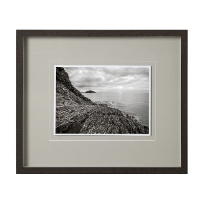 12190 - Rocky Shoreline, Rosario Beach by Bisig, Steve a Framed Photo Art Print Matted under Glass