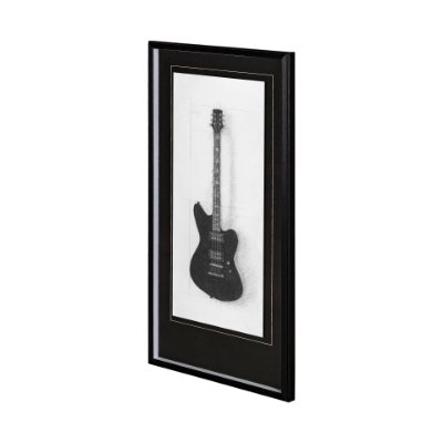 12264 - Guitar II by Mercana Studio a Hand Embellished Textured Framed Art Print Matted under Glass