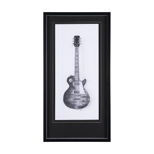 Guitar III by Mercana Studio a Hand Embellished Textured Framed Art Print Matted under Glass