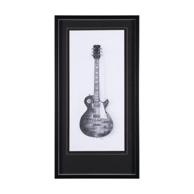 12265 - Guitar III by Mercana Studio a Hand Embellished Textured Framed Art Print Matted under Glass