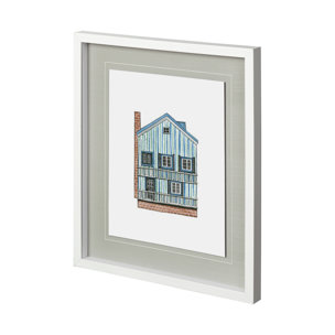 Petit Mansion V by Jones a Hand Embellished Textured Framed Art Print Matted under Glass
