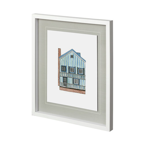 12352 - Petit Mansion V by Jones a Hand Embellished Textured Framed Art Print Matted under Glass