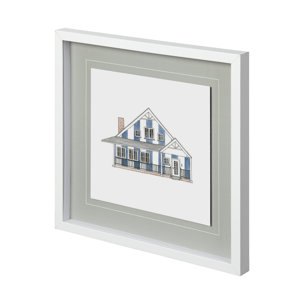 Petit Mansion IV by Jones a Hand Embellished Textured Framed Art Print Matted under Glass