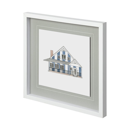 12354 - Petit Mansion IV by Jones a Hand Embellished Textured Framed Art Print Matted under Glass