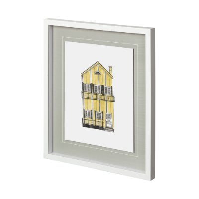 12355 - Petit Mansion III by Jones a Hand Embellished Textured Framed Art Print Matted under Glass