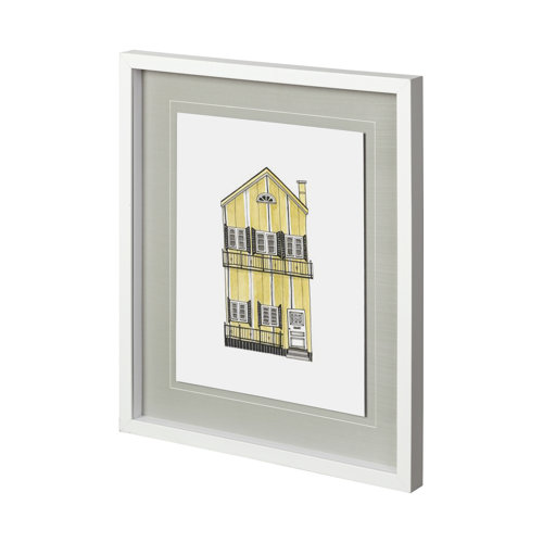 12355 - Petit Mansion III by Jones a Hand Embellished Textured Framed Art Print Matted under Glass