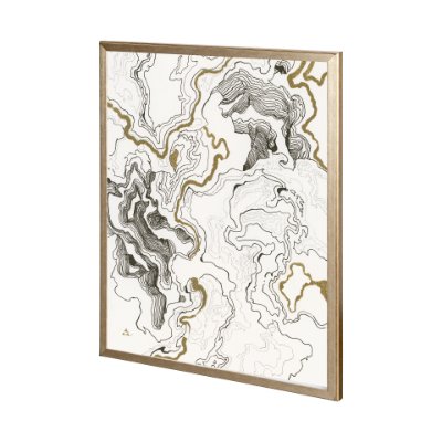 12403 - Wooden Wave II by Mercana Studio a Hand Embellished Textured Framed Art Print Matted under Glass