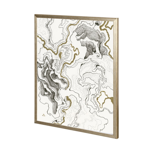 12403 - Wooden Wave II by Mercana Studio a Hand Embellished Textured Framed Art Print Matted under Glass