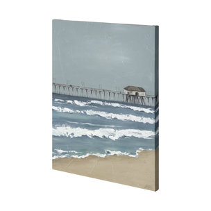 Fishing Pier II by Jade Reynolds a Hand Embellished Textured Canvas
