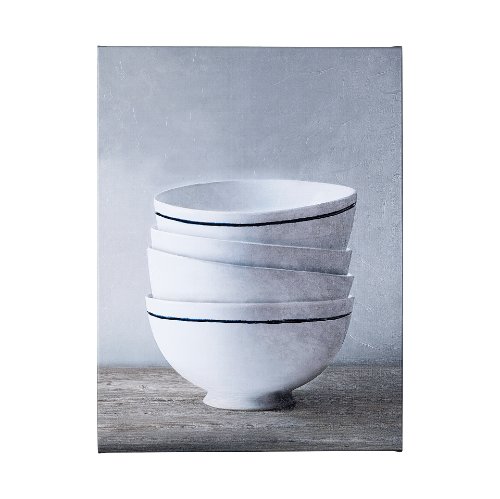 101057-S - Four Artisan Bowls by Mercana Studio a Hand Embellished Textured Canvas