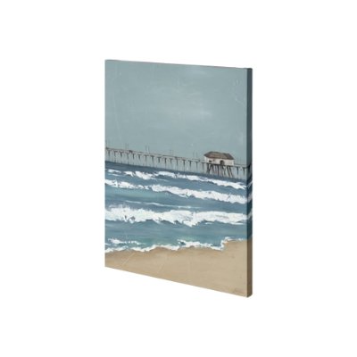 101078-S - Fishing Pier II by Jade Reynolds a Hand Embellished Textured Canvas