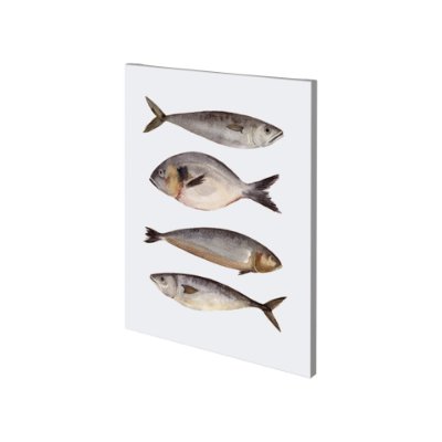 101084-S - Four Fish II by Emma Scarvey a Hand Embellished Textured Canvas