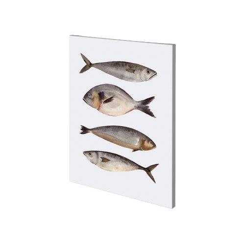 101084-S - Four Fish II by Emma Scarvey a Hand Embellished Textured Canvas