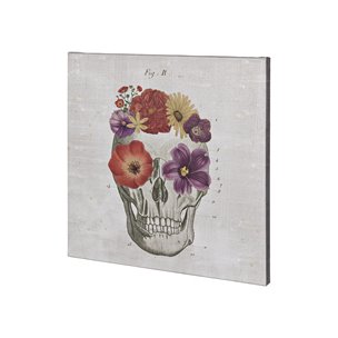Floral Skull II by Mercana Studio a Hand Embellished Textured Canvas