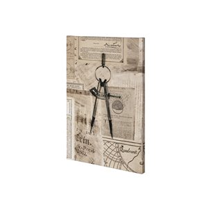 Academic Drafters Compass Illustration by Mercana Studio a Hand Embellished Textured Canvas