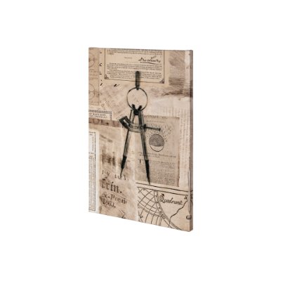 100997-S - Academic Drafters Compass Illustration by Mercana Studio a Hand Embellished Textured Canvas