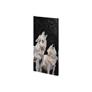 Midnight Wolves by Mercana Studio a Hand Embellished Textured Canvas