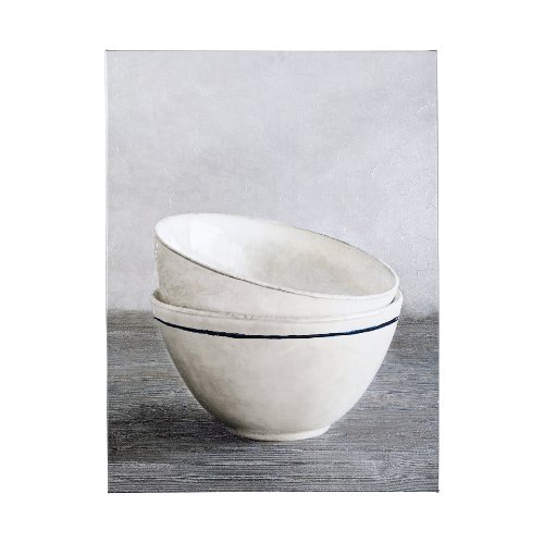 101058-S - Two Artisan Bowls by Mercana Studio a Hand Embellished Textured Canvas