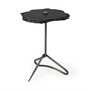 67803-AB - Pinera II 19L x 19W Black Slate Top W/ Triangular Iron Base Accent Table 