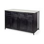 67839-AB - Fieri Solid Iron Black Body White Marble Top Four Drawer Kitchen Island