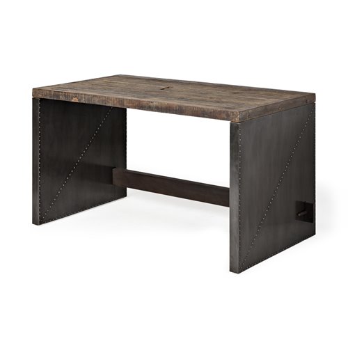 67899 - Orwell 52L x 28W Brown Wood Top Metal Cladded Frame Office Desk
