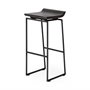67853 - Givens 30.25"H Seat Height Black Wood Seat Black Metal Base Stool