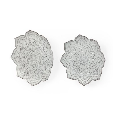 67908 - Miranda Set of 2 Stamped Metal Lotus Flower Wall Decor