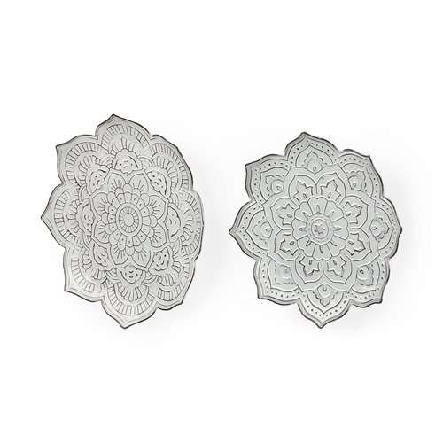 67908 - Miranda Set of 2 Stamped Metal Lotus Flower Wall Decor