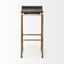 67991 - Givens 30.25"H Seat Height Brown Wood Seat Gold Metal Base Stool