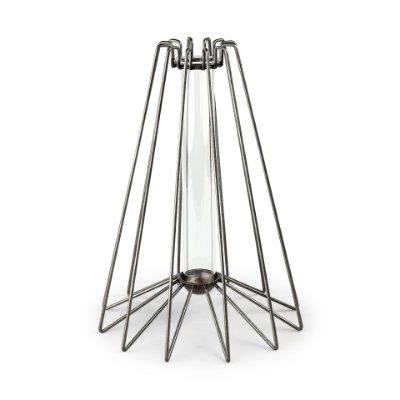 67907 - Madeline II Large Gunmetal Gray Metal Glass Test Tube Vase 