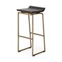 67991 - Givens 30.25"H Seat Height Brown Wood Seat Gold Metal Base Stool