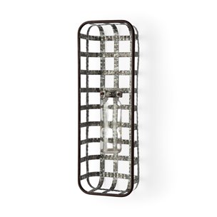 Margaret Wall Mounted Basket w Glass Bottle for Botanicals or Floral
