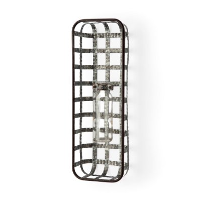 67905 - Margaret Wall Mounted Basket w Glass Bottle for Botanicals or Floral