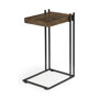 67842 - Maddox 16L x 13.5W x 27H Medium Brown Wood w/ Black Metal C-shaped End/Side Table