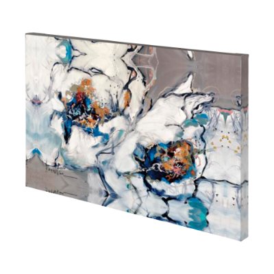 101130-L - Softly Blooming by Mercana Studio a Hand Embellished Textured Canvas